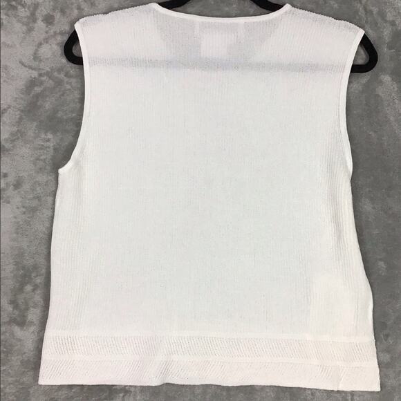 Carlisle Collection Women’s XL White Knit Tank Top Sleeveless Pullover Sweater - Picture 10 of 11